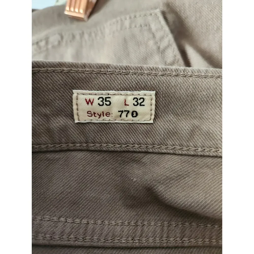 NWOT J. Crew Men's 770™ Straight-Fit Garment-Dyed Pant Green 35/32 *Flaw